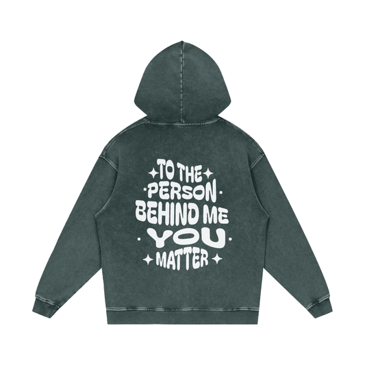 LUVYASELF - YOU MATTER - Acid Wash Oversize Hoodie | 420 GSM Heavy weight cotton | Unisex Vintage Style