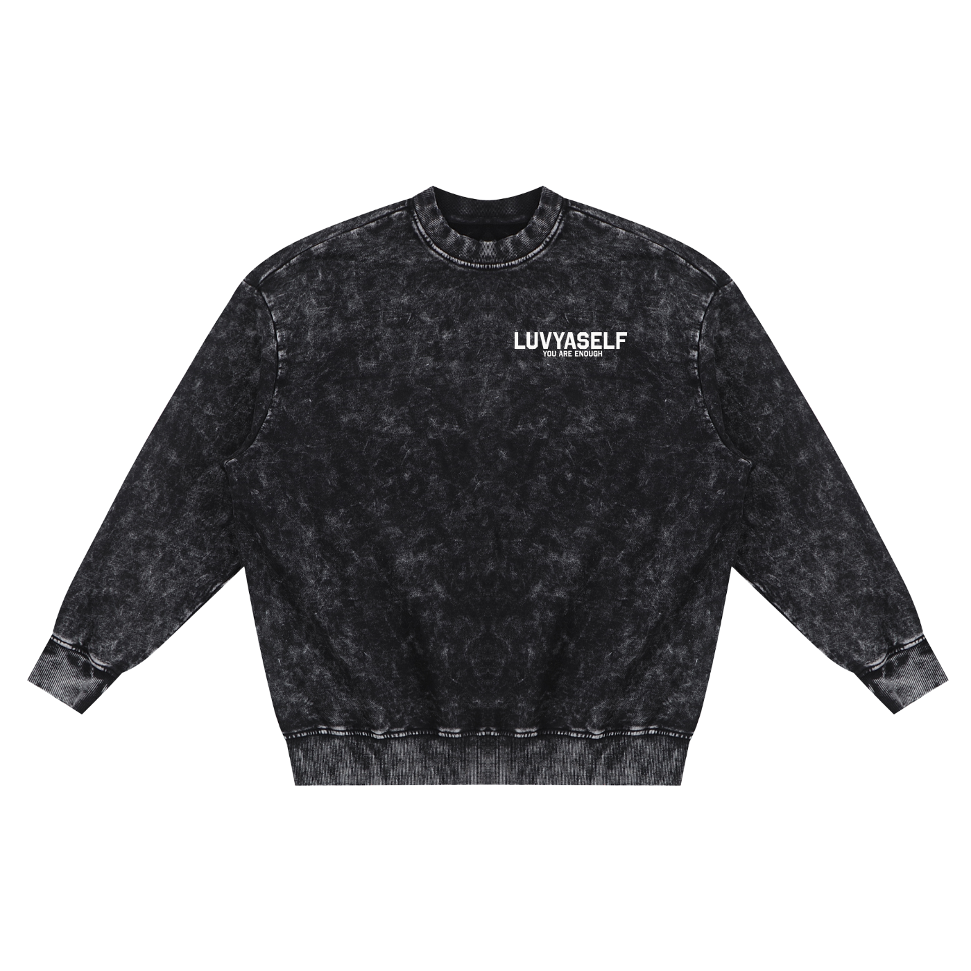 LUVYASELF - Snow Washed Hand-Frayed Sweatshirt