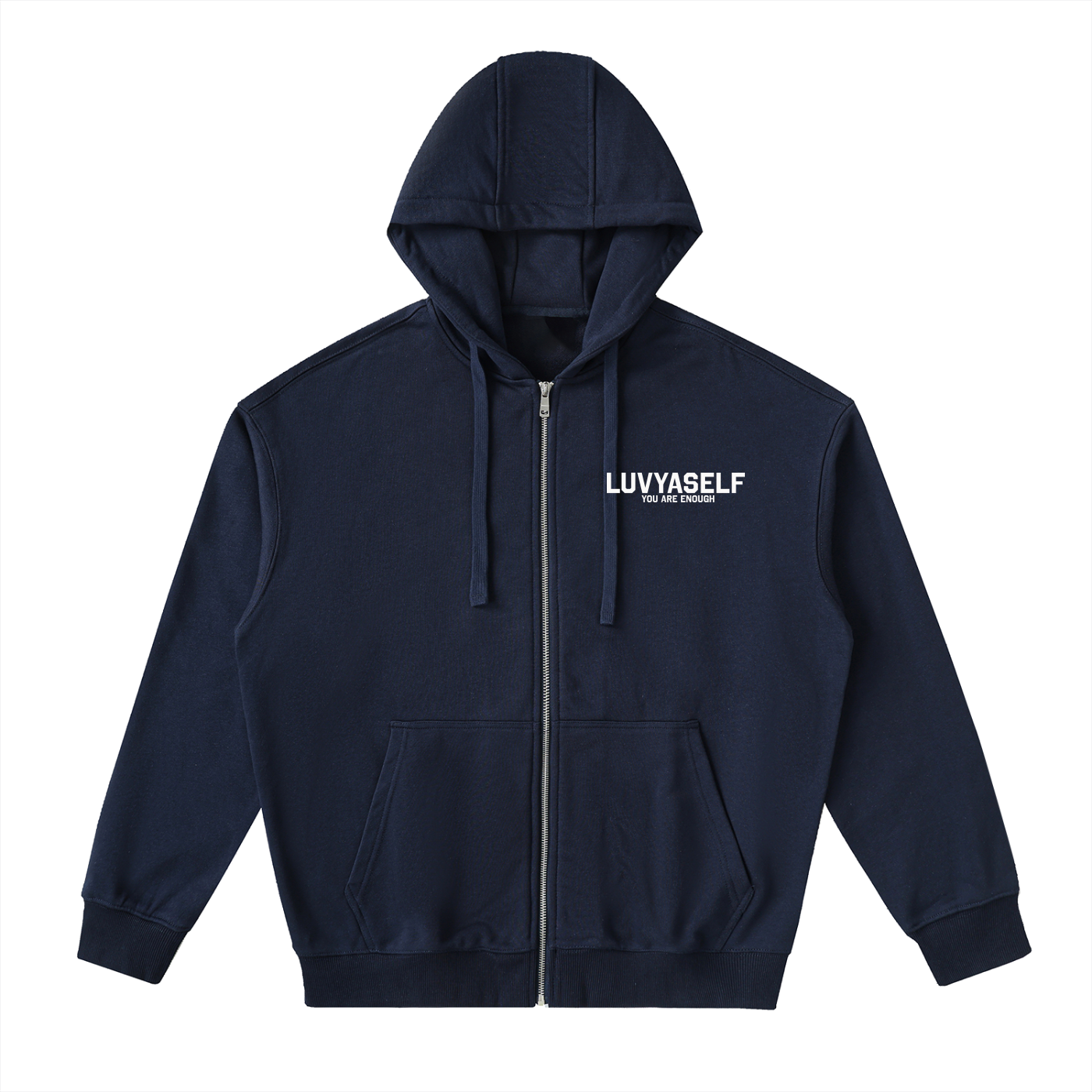 LUVYASELF - Drop-Shoulder Zip Up Hoodie