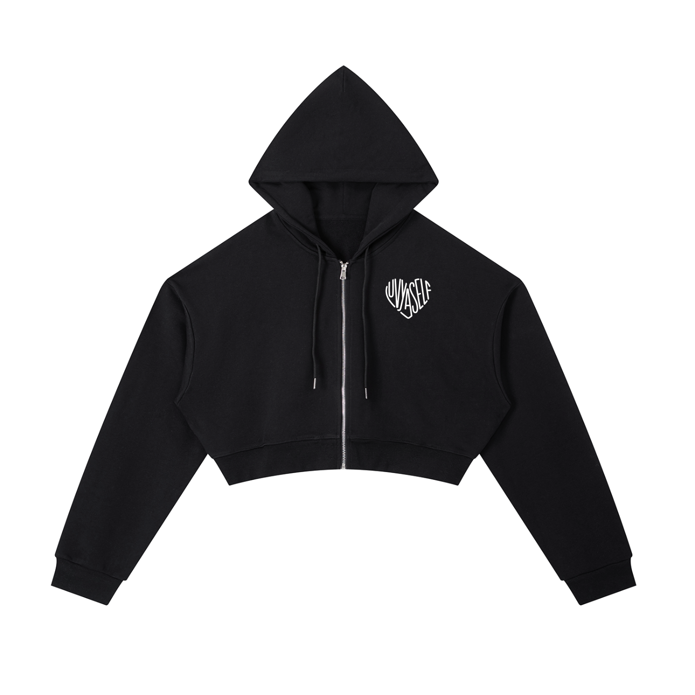 Essential Cropped Zip-Up Hoodie