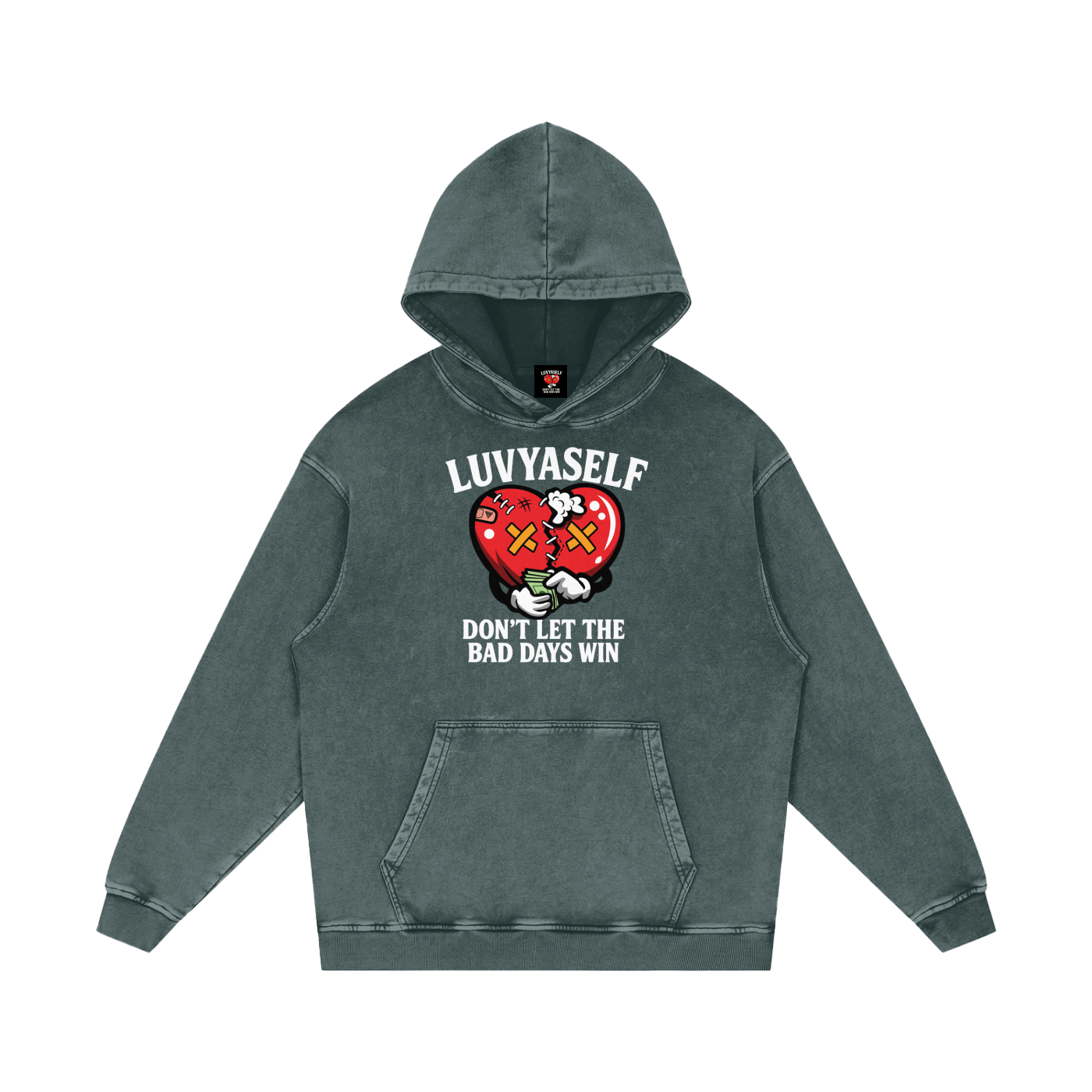 Don't Let the Bad Days Win Snow Washed Loose Cotton Hoodie