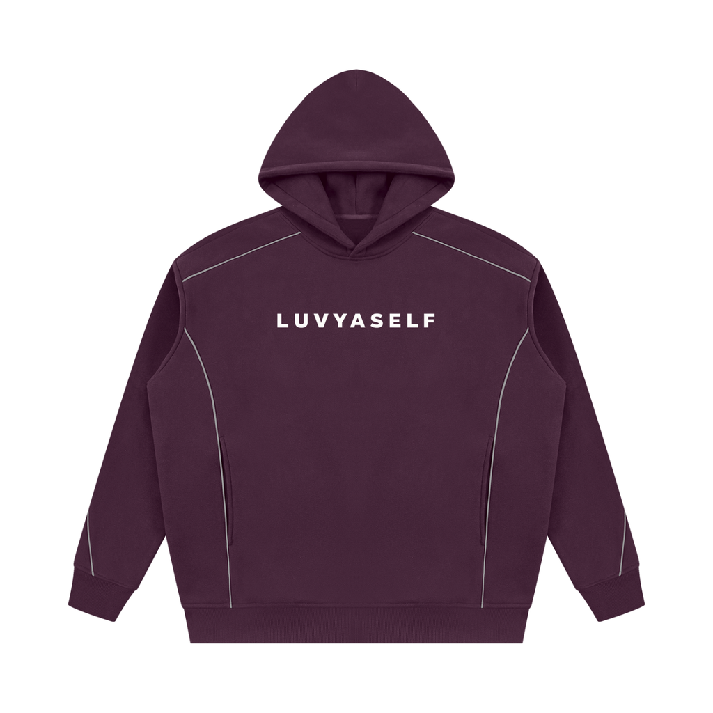 Unisex Oversized Piping Fleece Hoodie