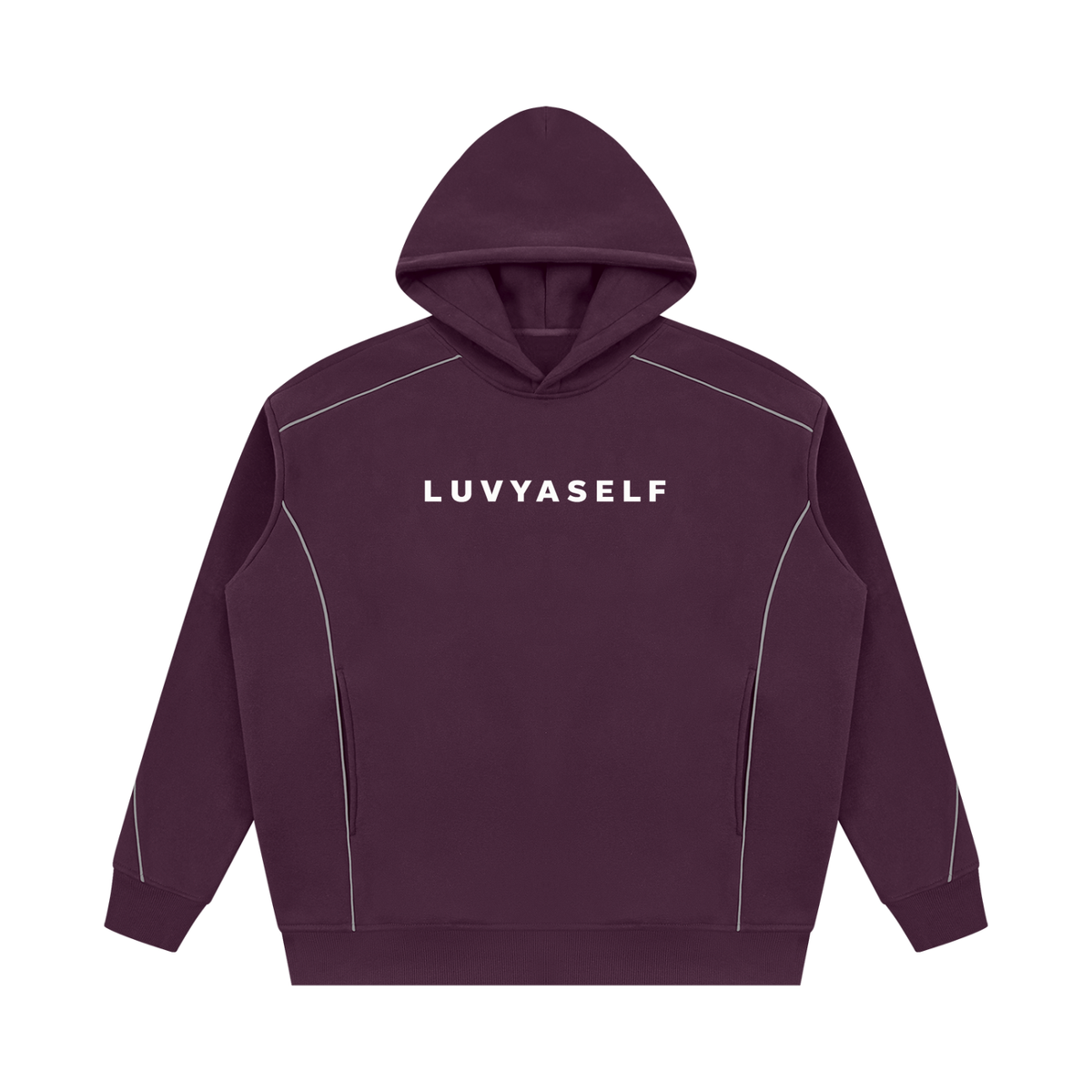 Unisex Oversized Piping Fleece Hoodie
