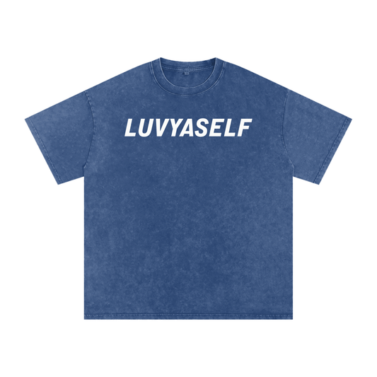 LUVYASELF "Don't Let the Bad Days Win" Acid Wash Oversize T-Shirt | 250 GSM Cotton Tee | Unisex Vintage Wash