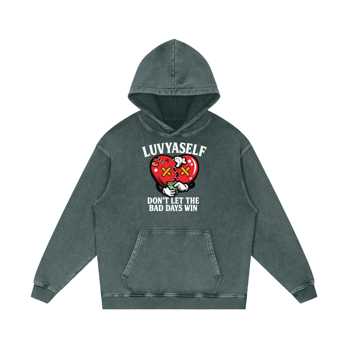Don't Let the Bad Days Win Snow Washed Loose Cotton Hoodie
