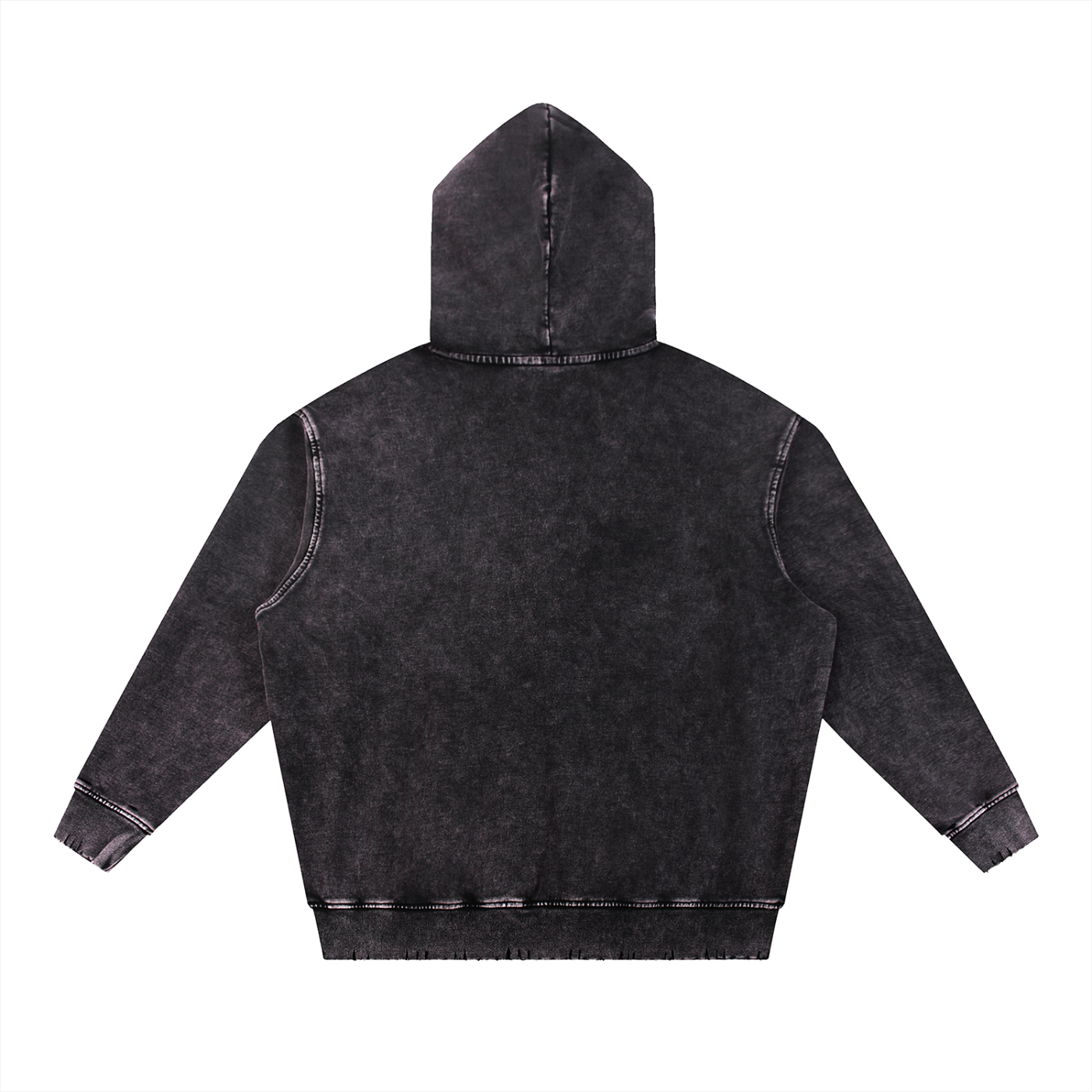 Uniform Snow Wash Hand-Frayed Heavyweight  Hoodie