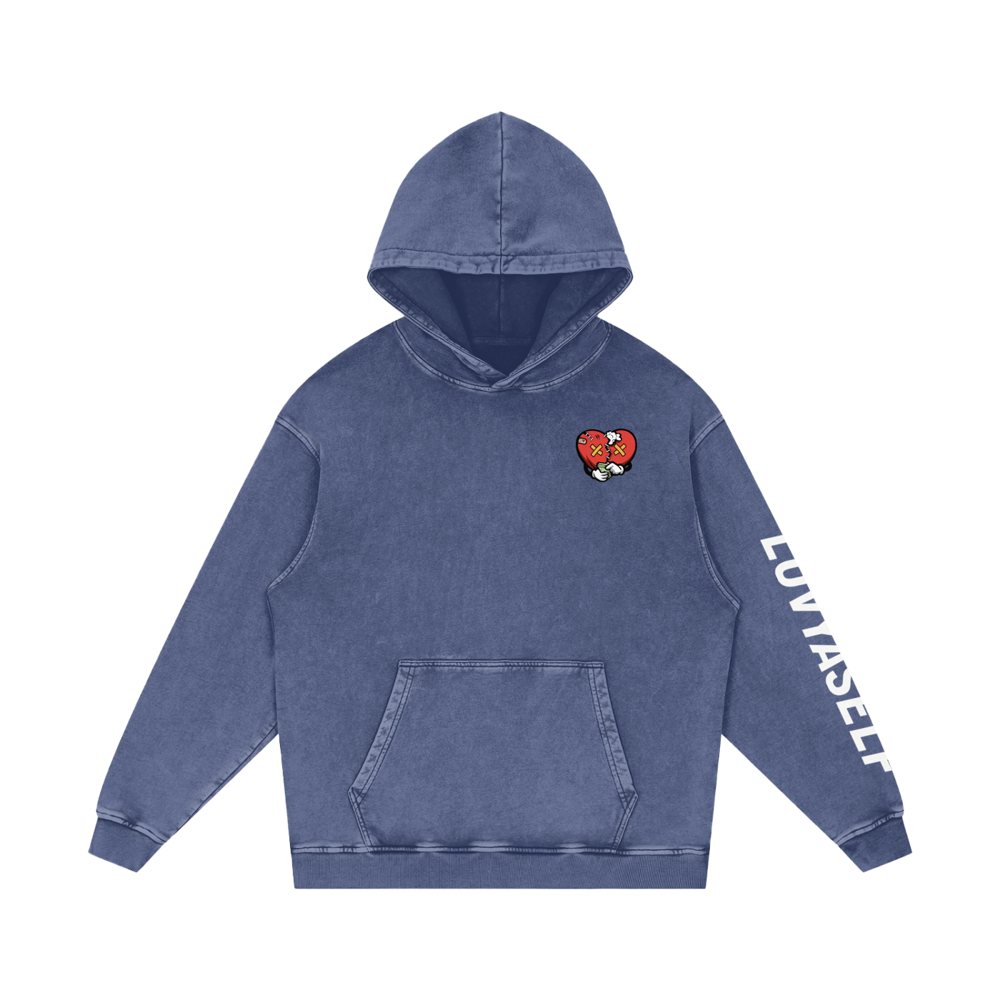 LUVYASELF - Snow Washed Loose Cotton Hoodie