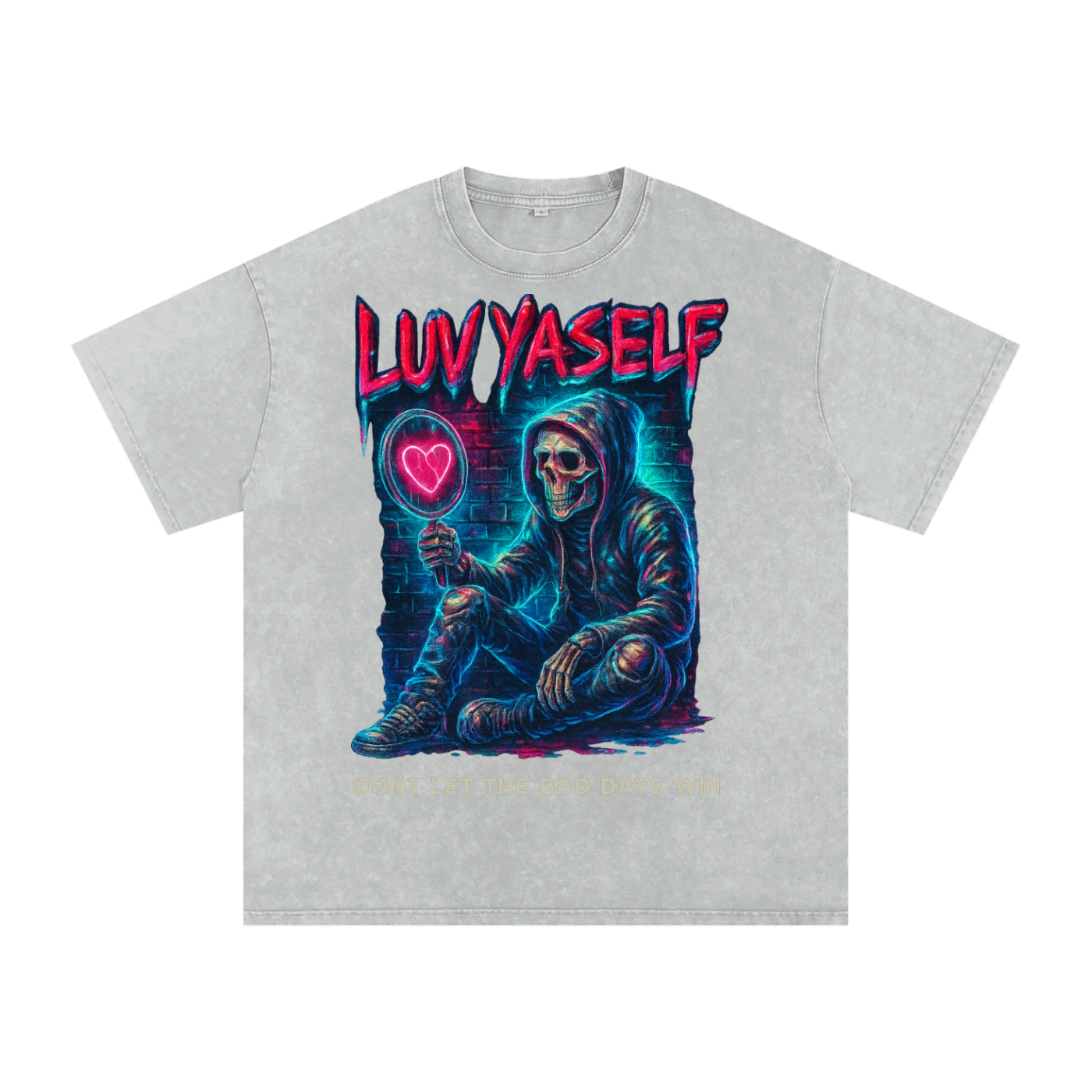 Don't Let the Bad Days Win Snow Washed Oversized Cotton T-Shirt