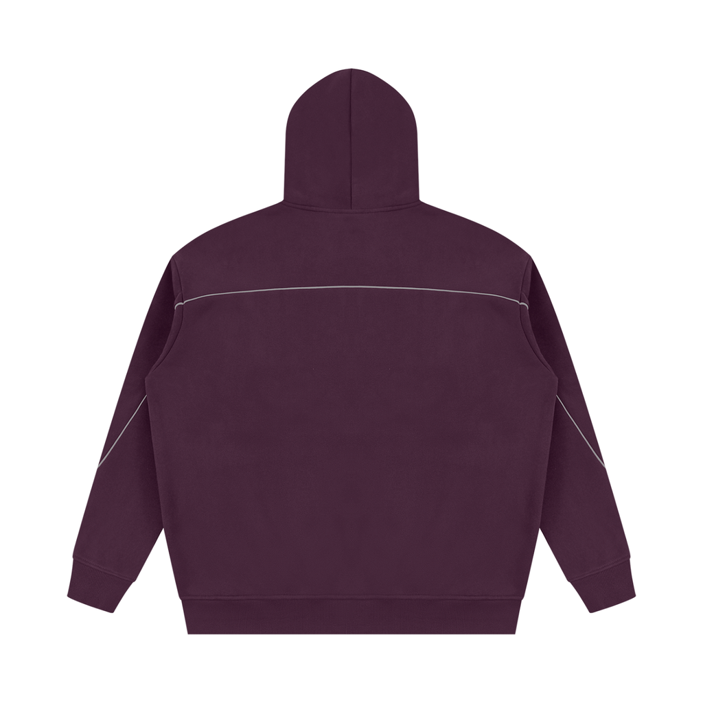 Unisex Oversized Piping Fleece Hoodie