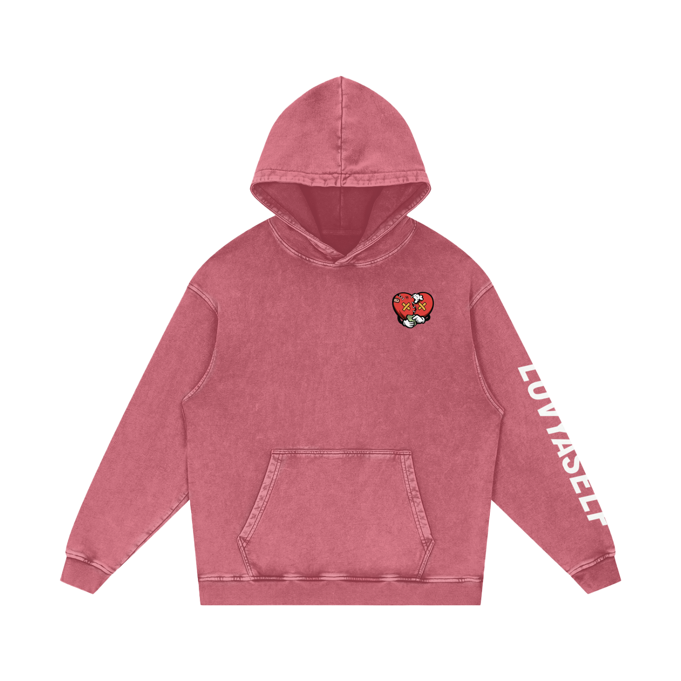 LUVYASELF - Snow Washed Loose Cotton Hoodie