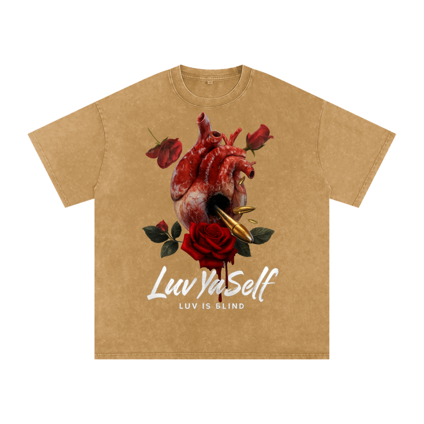 Luv is Blind Snow Washed Oversized Cotton T-Shirt
