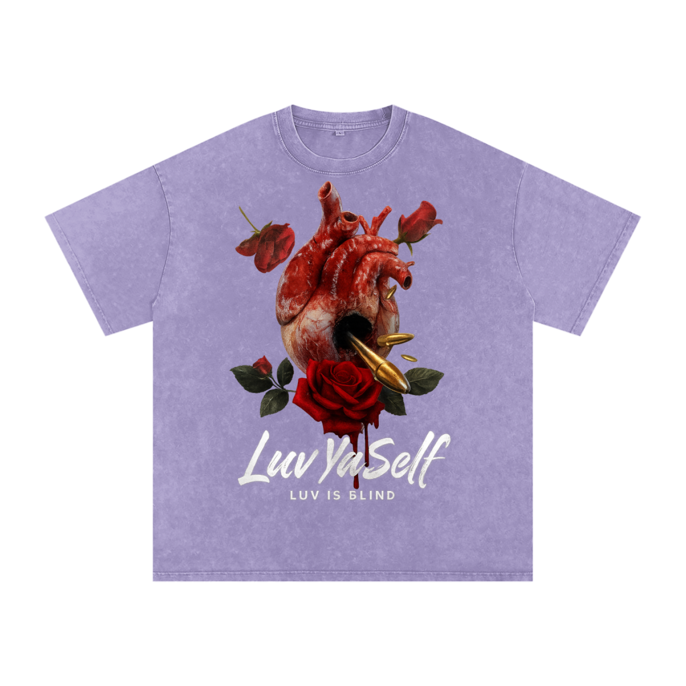 Luv is Blind Snow Washed Oversized Cotton T-Shirt