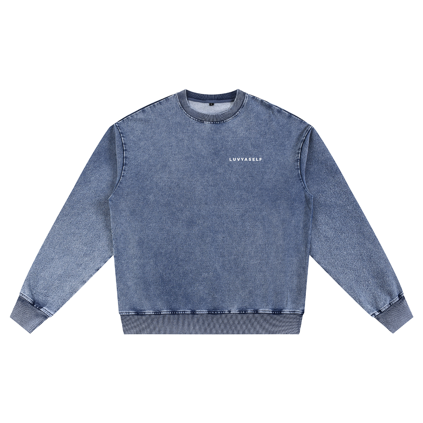 Uniform Snow Wash Oversized Crewneck Sweatshirt
