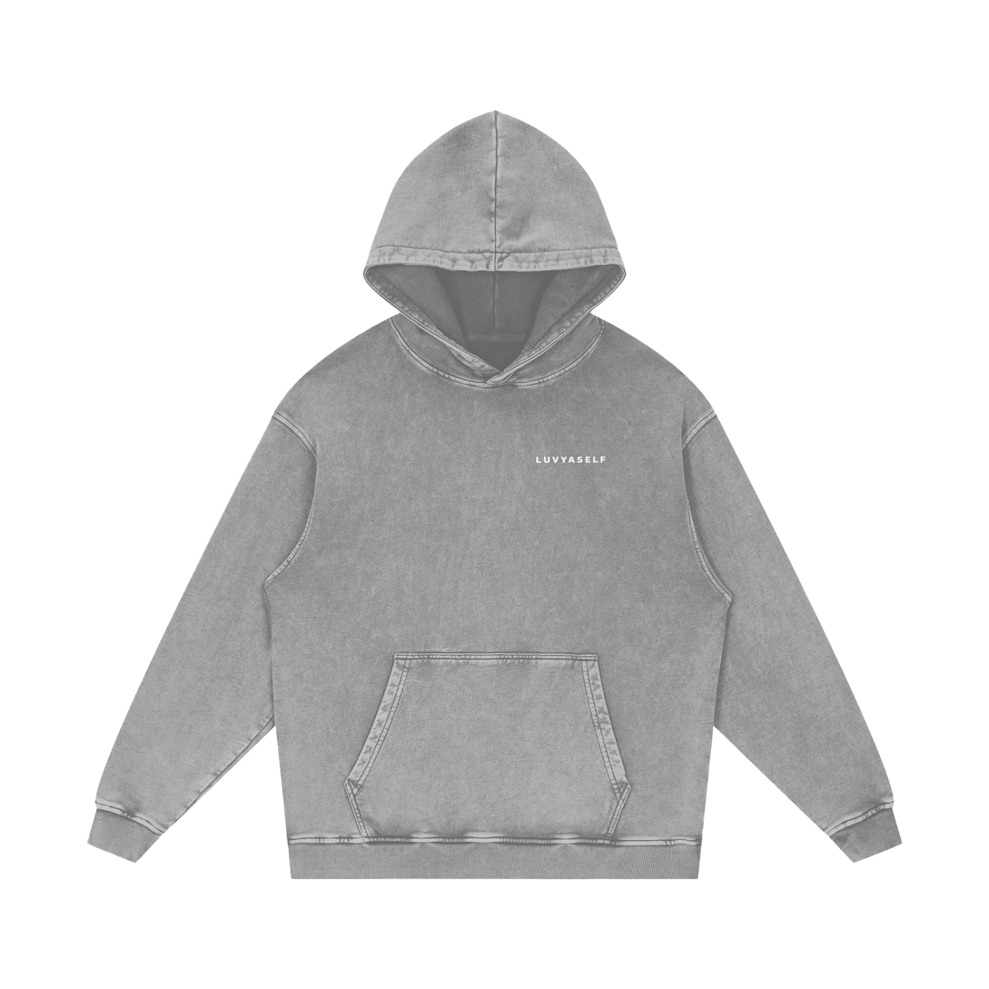 Uniform Snow Washed Loose Cotton Hoodie