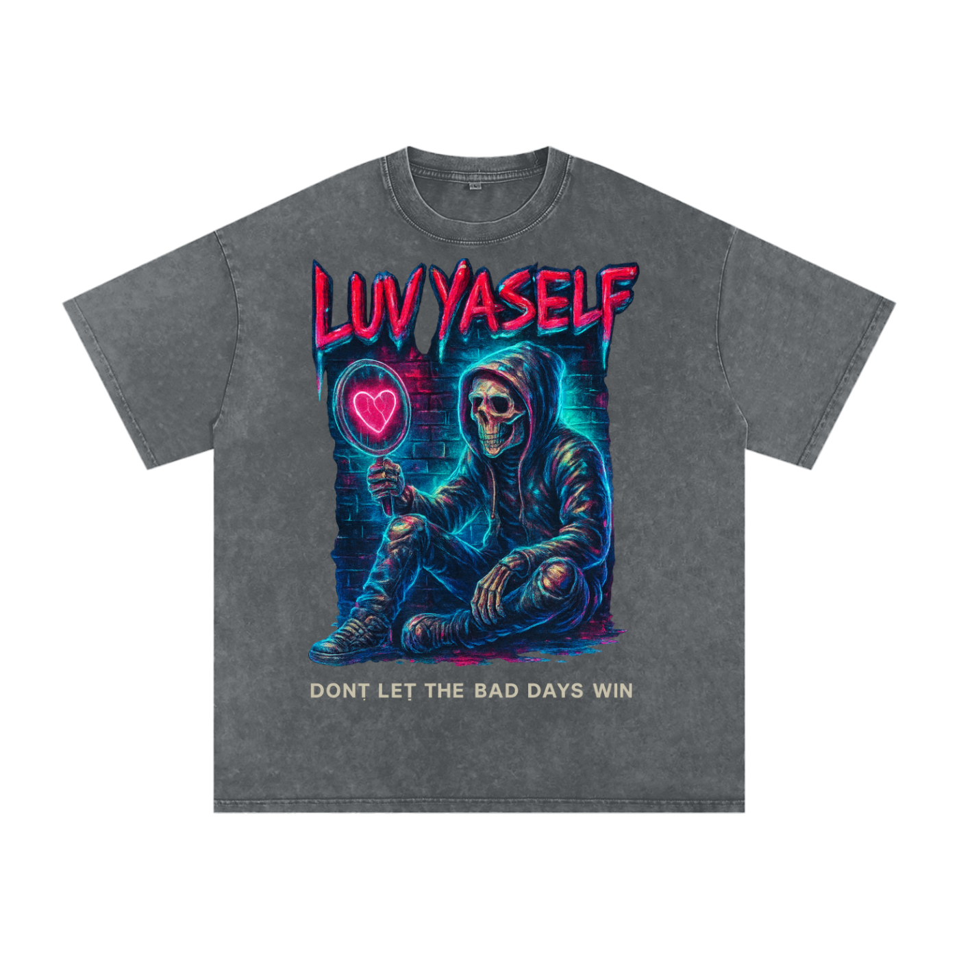 Don't Let the Bad Days Win Snow Washed Oversized Cotton T-Shirt