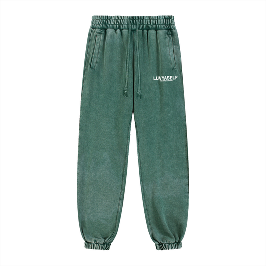 LUVYASELF Snow Wash Heavyweight Jogged Sweatpants