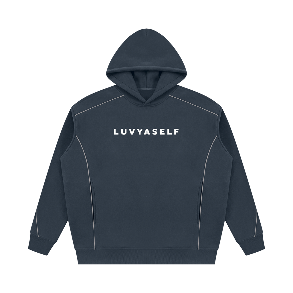 Unisex Oversized Piping Fleece Hoodie