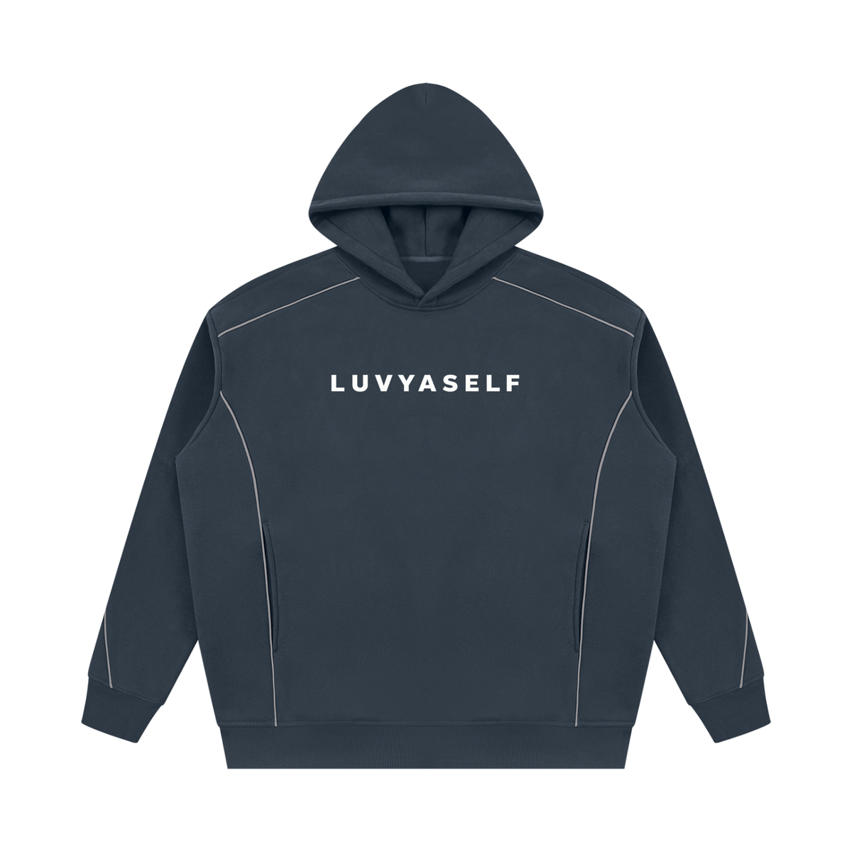 Unisex Oversized Piping Fleece Hoodie