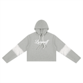 Women’s Cropped Lace-Panel Hoodie