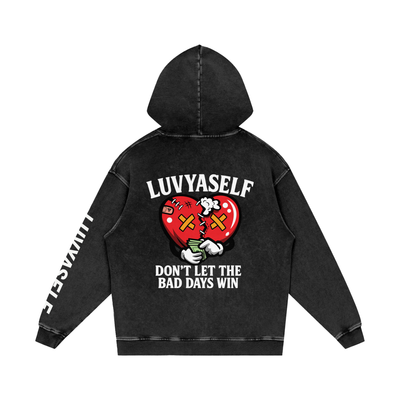 LUVYASELF - Snow Washed Loose Cotton Hoodie