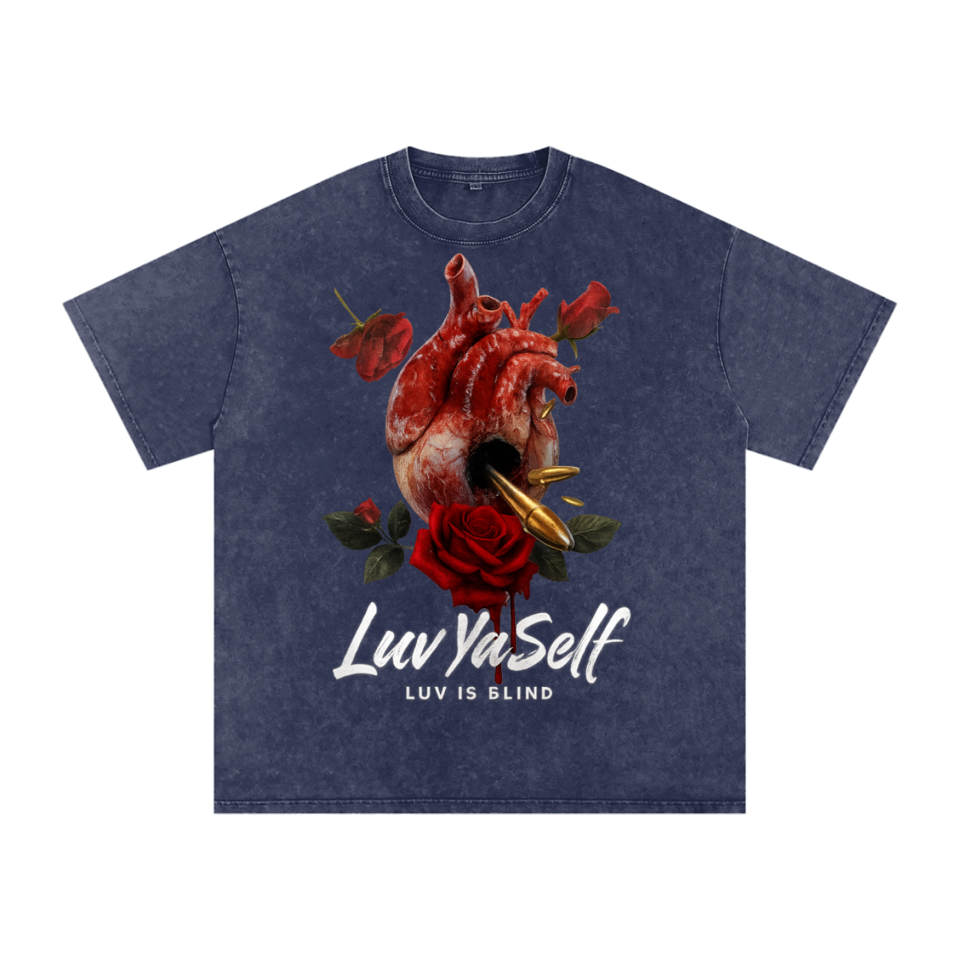 Luv is Blind Snow Washed Oversized Cotton T-Shirt