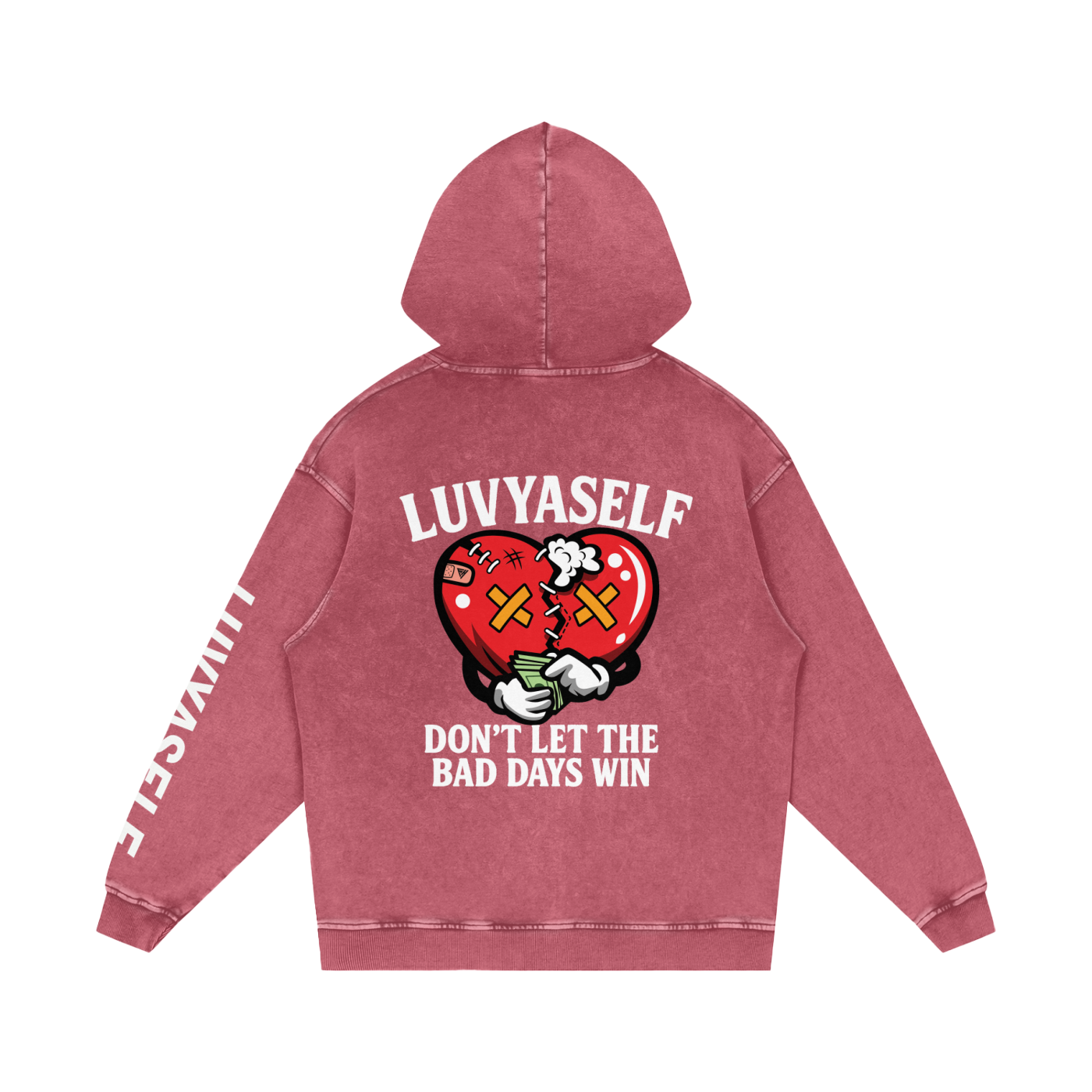 LUVYASELF - Snow Washed Loose Cotton Hoodie