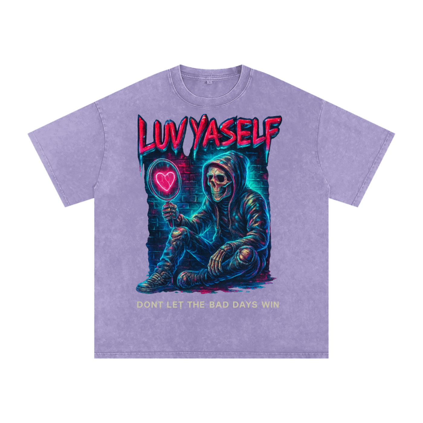 Don't Let the Bad Days Win Snow Washed Oversized Cotton T-Shirt