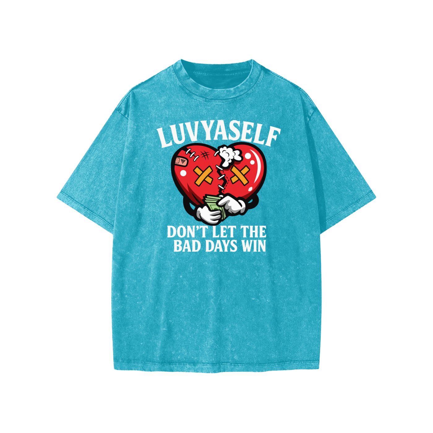 LUVYASELF "Don't Let the Bad Days Win" Kids' Acid Wash T-shirt | Unisex Vintage Style