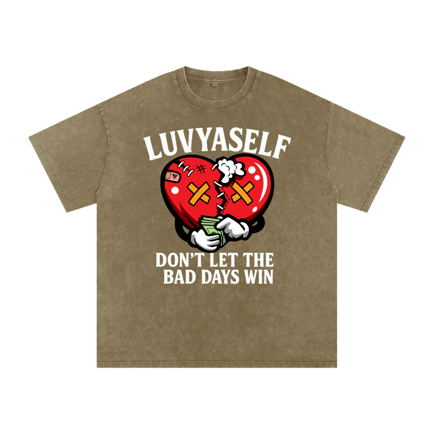 Don’t Let the Bad Days Win,Heavyweight 250 GSM,Motivational T-Shirt,Self Love Graphic Tee,Self-love,Acid Wash T-Shirt,Self-luv,motivation,Self-care,LUVYASELF Oversize Tee