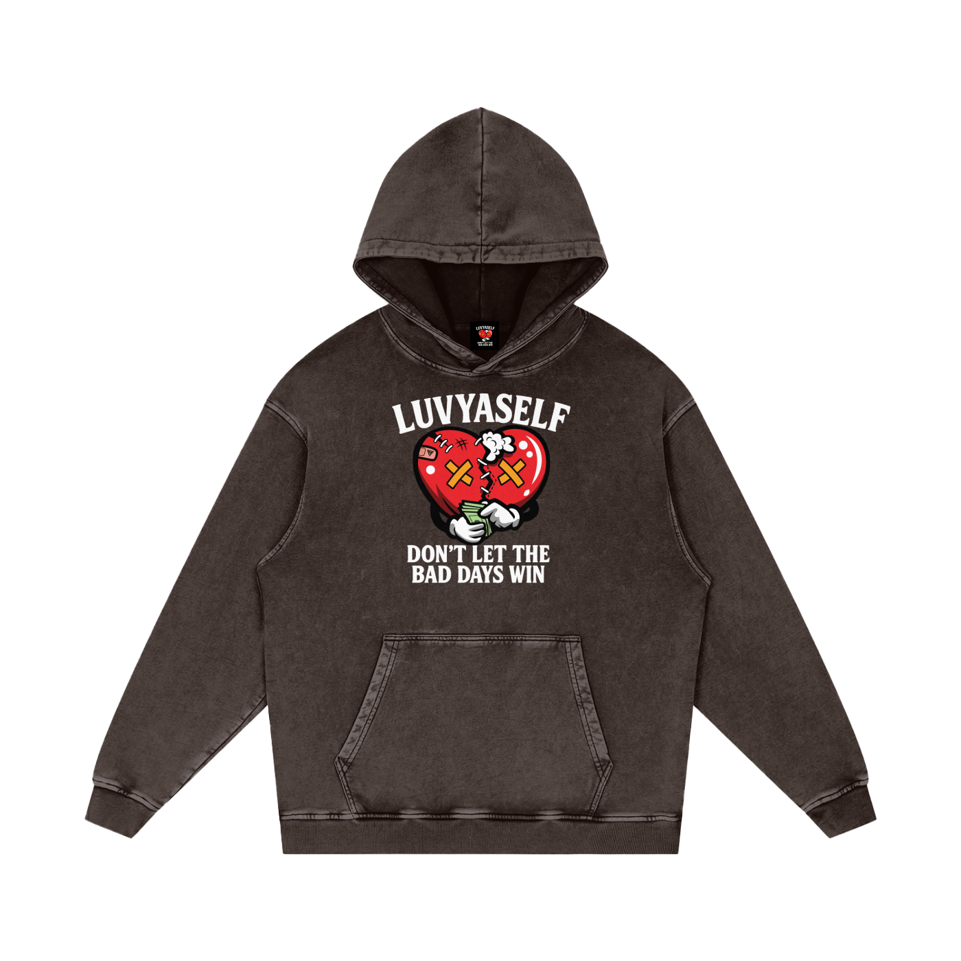 Don't Let the Bad Days Win Snow Washed Loose Cotton Hoodie