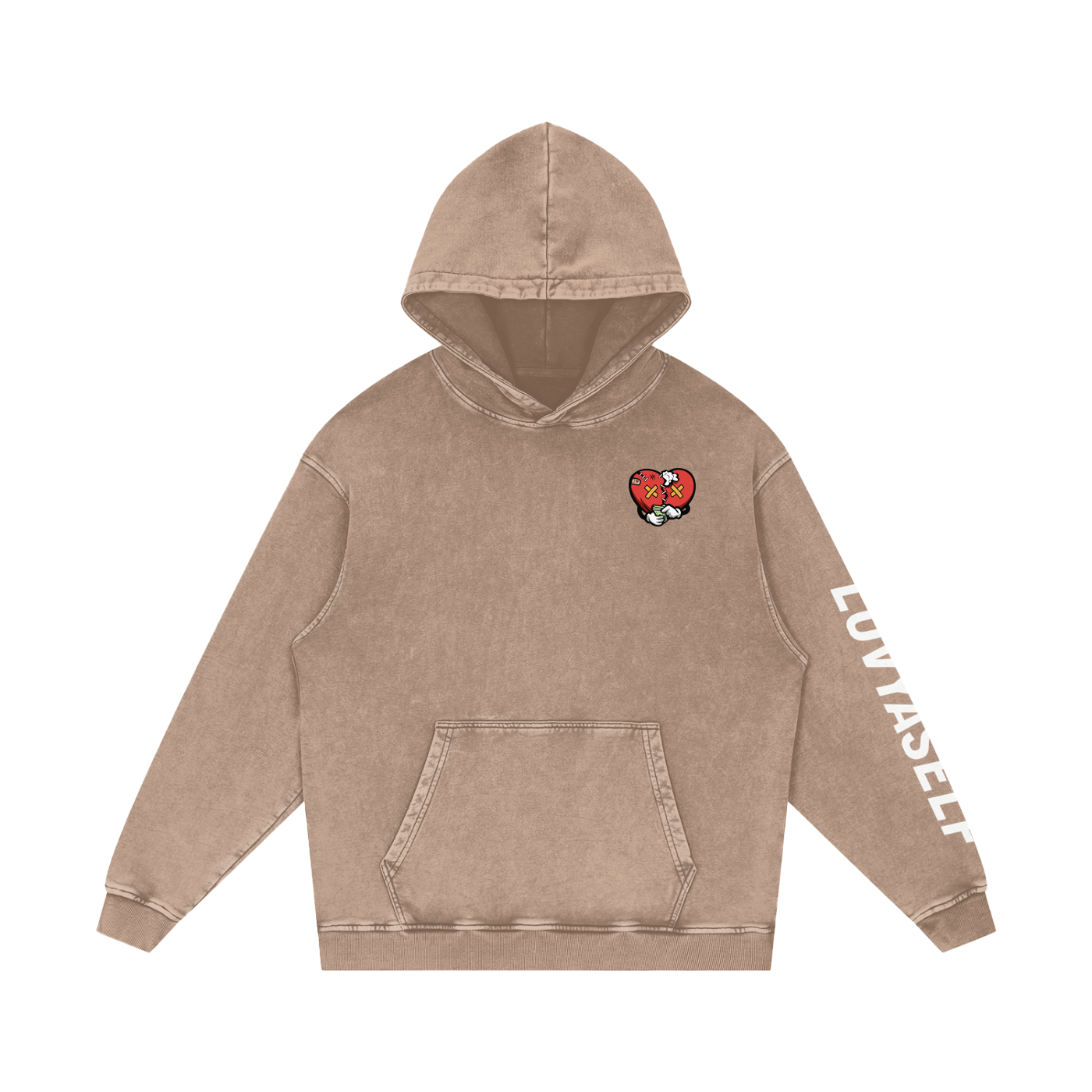 LUVYASELF - Snow Washed Loose Cotton Hoodie