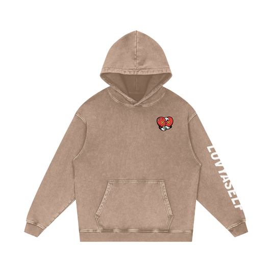 LUVYASELF - Snow Washed Loose Cotton Hoodie