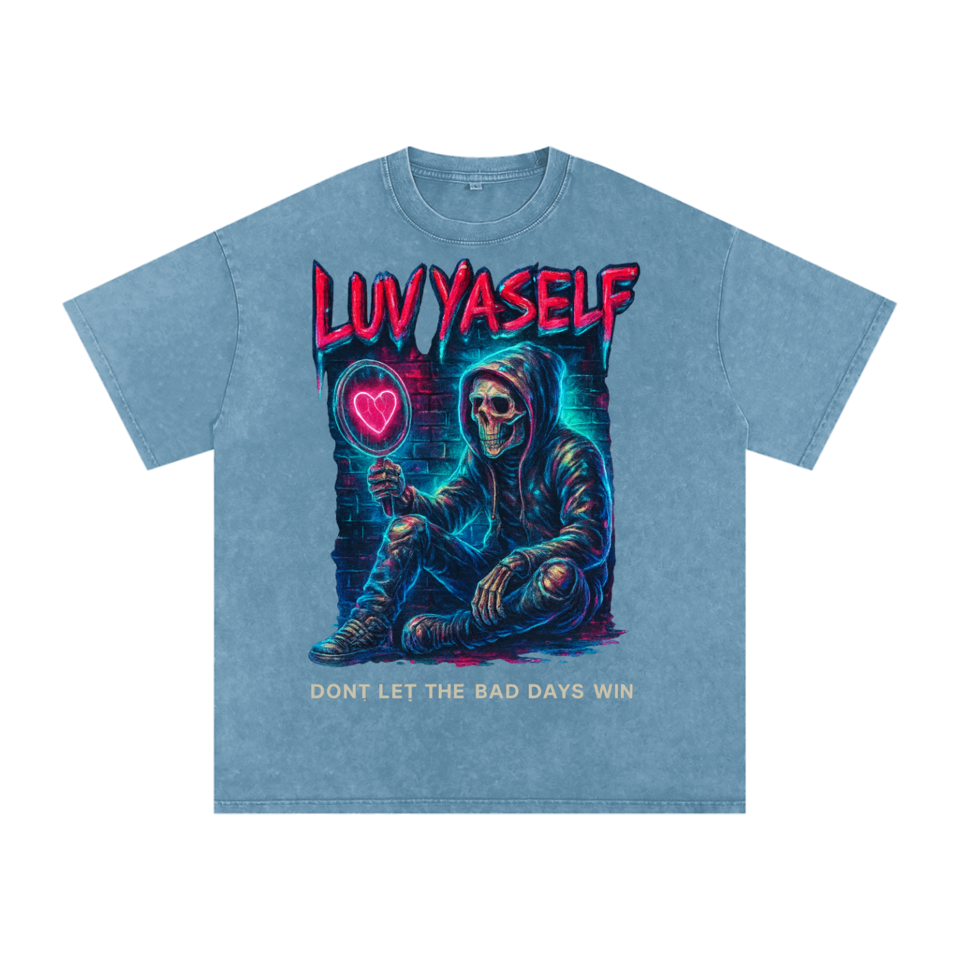 Don't Let the Bad Days Win Snow Washed Oversized Cotton T-Shirt