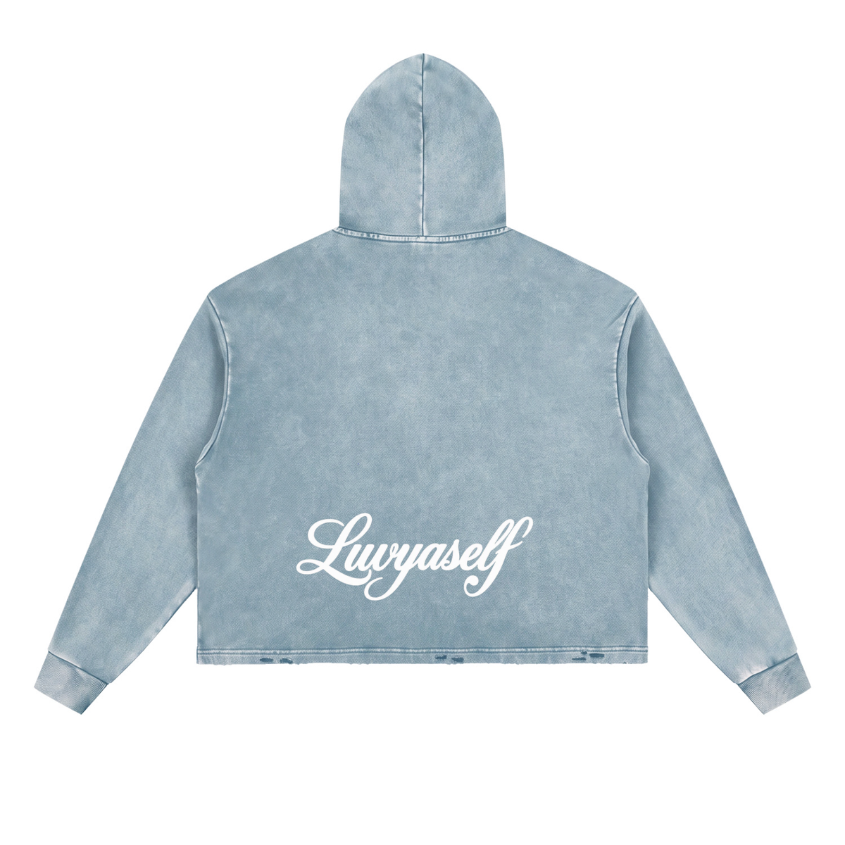 Vintage Washed Frayed-Hem Hoodie