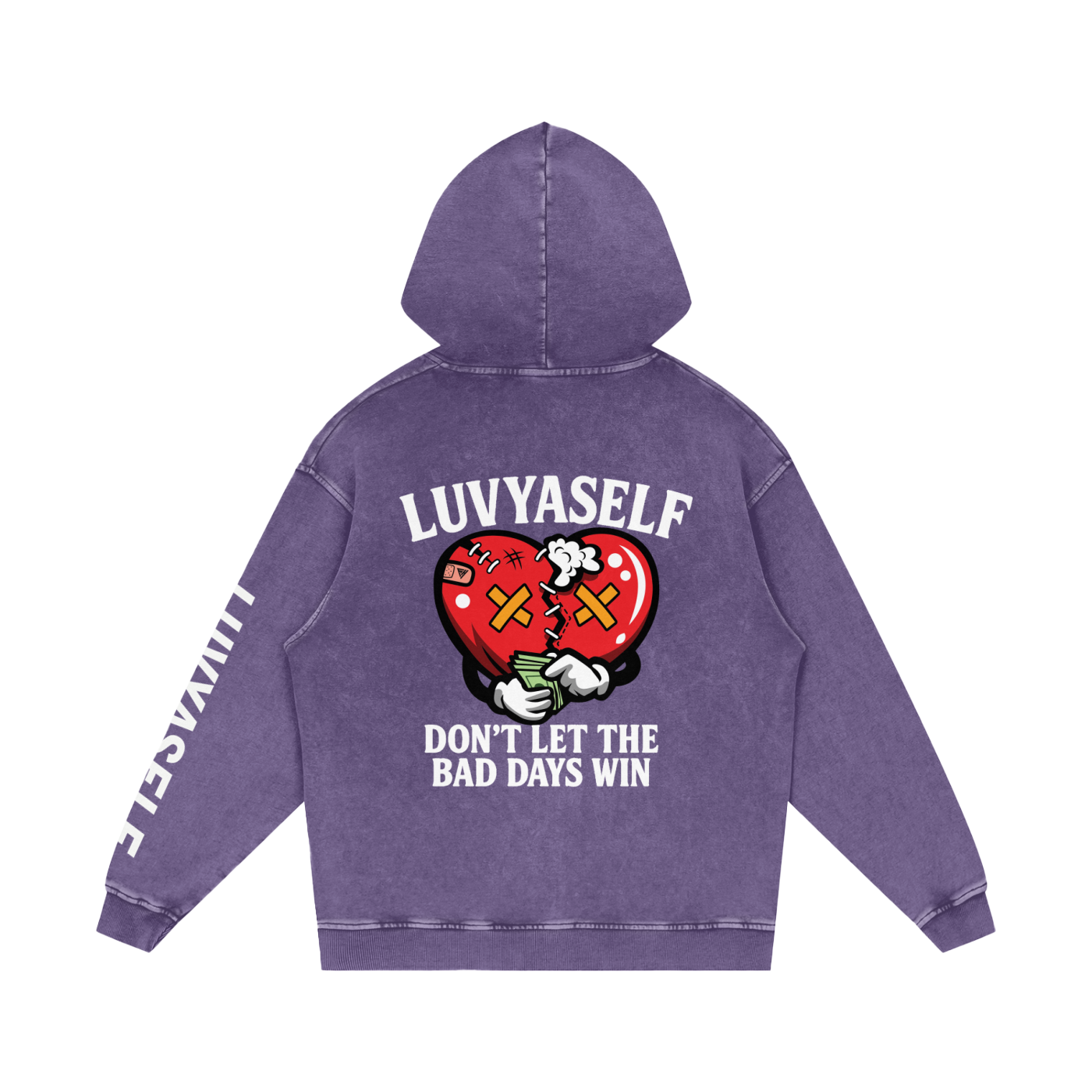 LUVYASELF - Snow Washed Loose Cotton Hoodie