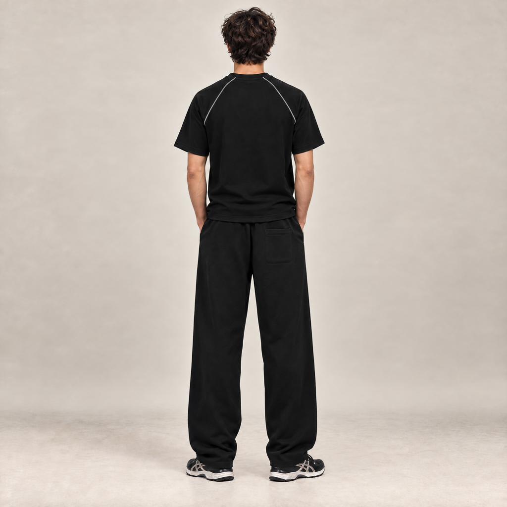 Curved Stripe Straight Sweatpants