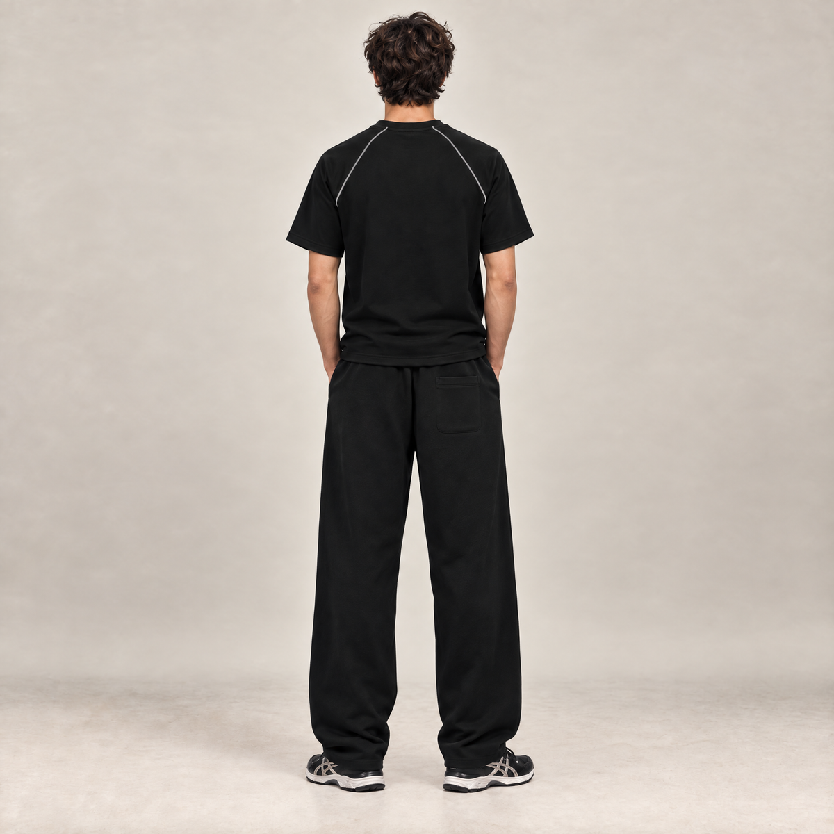 Curved Stripe Straight Sweatpants