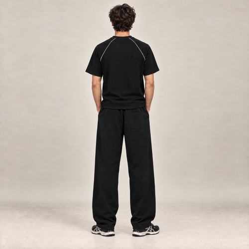 Curved Stripe Straight Sweatpants