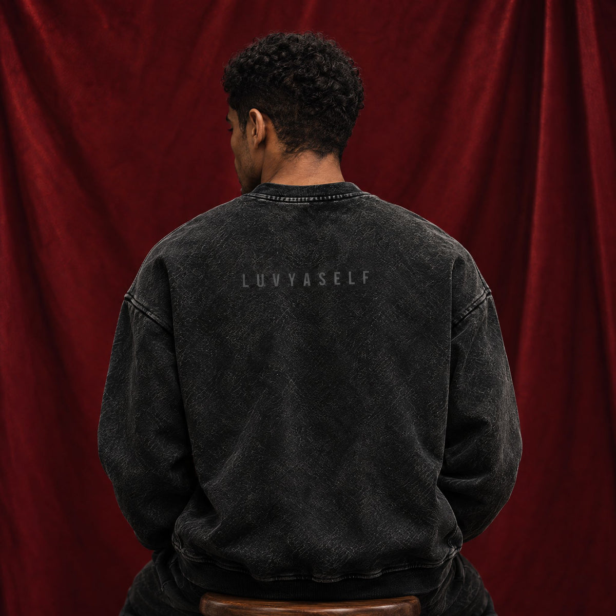 Uniform Sweatshirt — Faded Black, Chest Mark