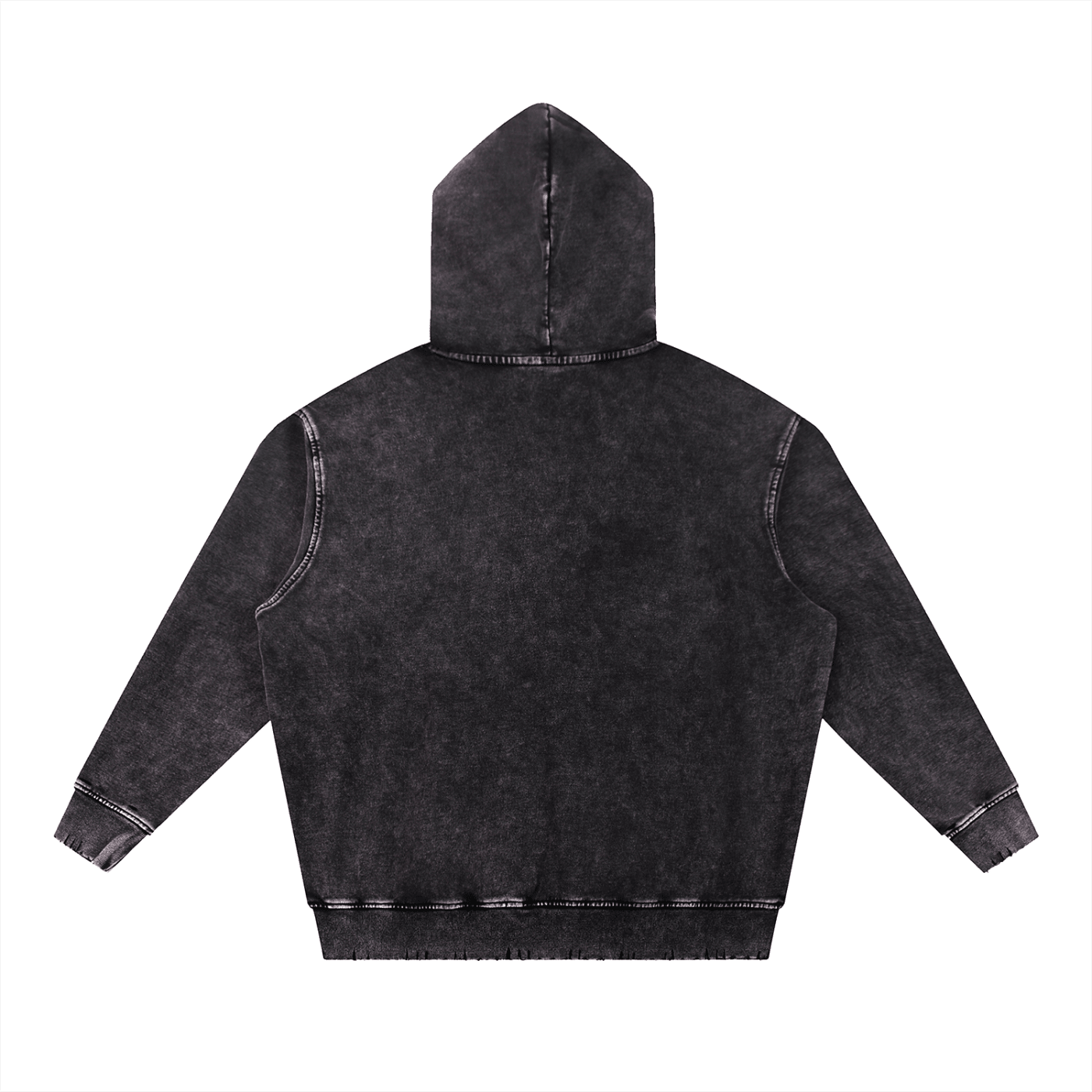Uniform Snow Wash Hand-Frayed Heavyweight  Hoodie