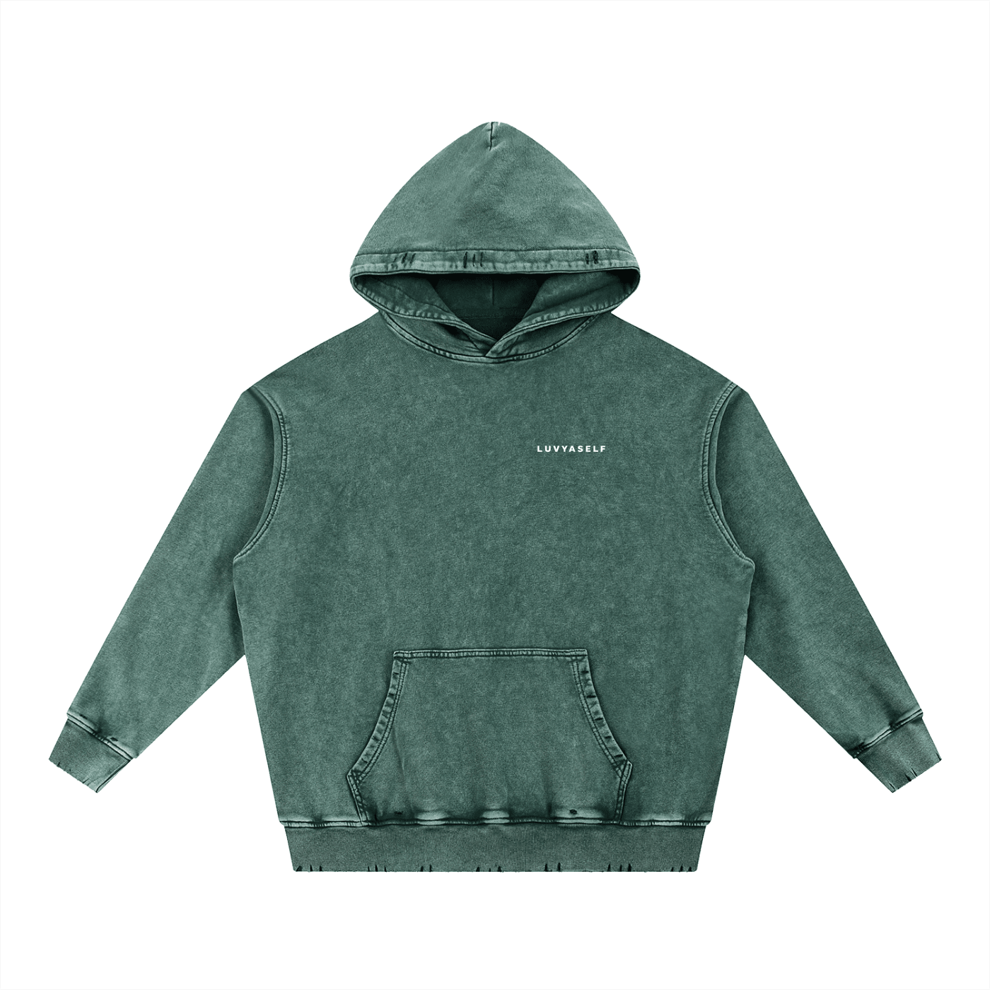 Uniform Snow Wash Hand-Frayed Heavyweight  Hoodie
