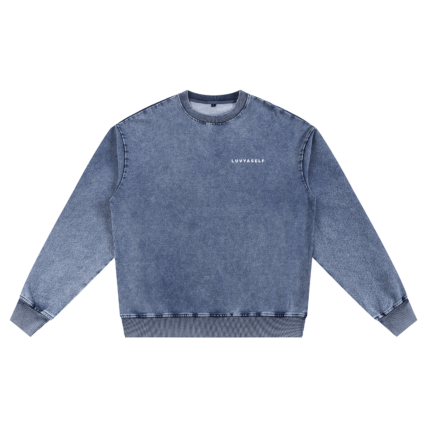 Uniform Snow Wash Oversized Crewneck Sweatshirt