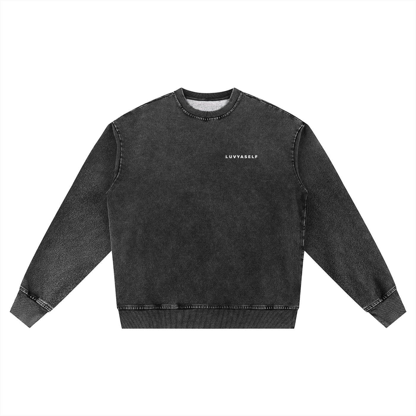 Uniform Snow Wash Oversized Crewneck Sweatshirt
