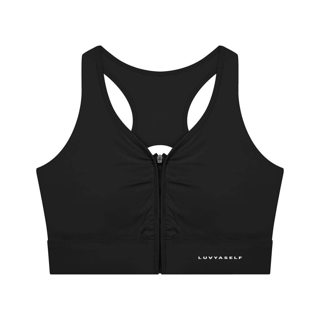Women’s Cropped Zip Yoga Sports Bra