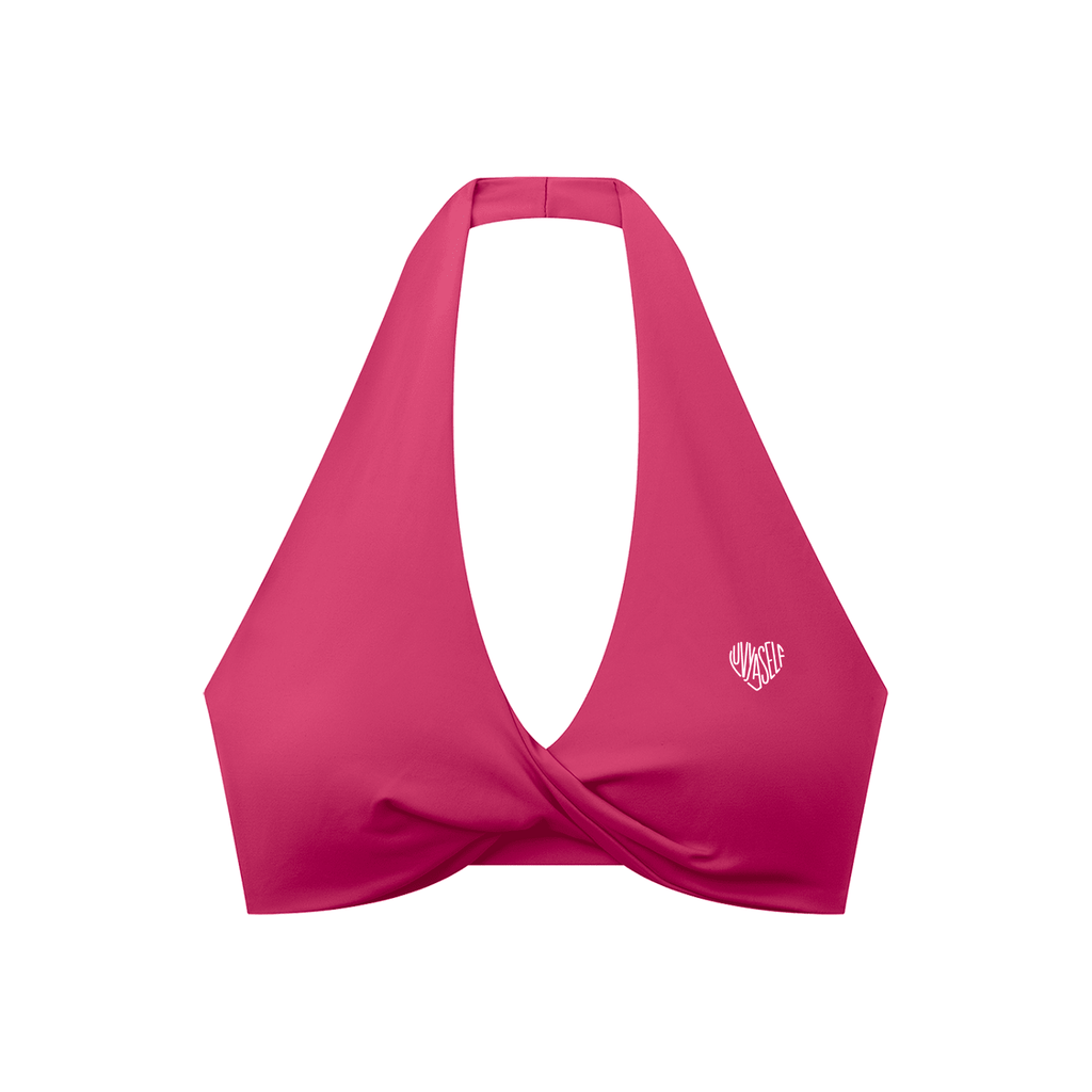 Women's Pleated Halter Sports Bra