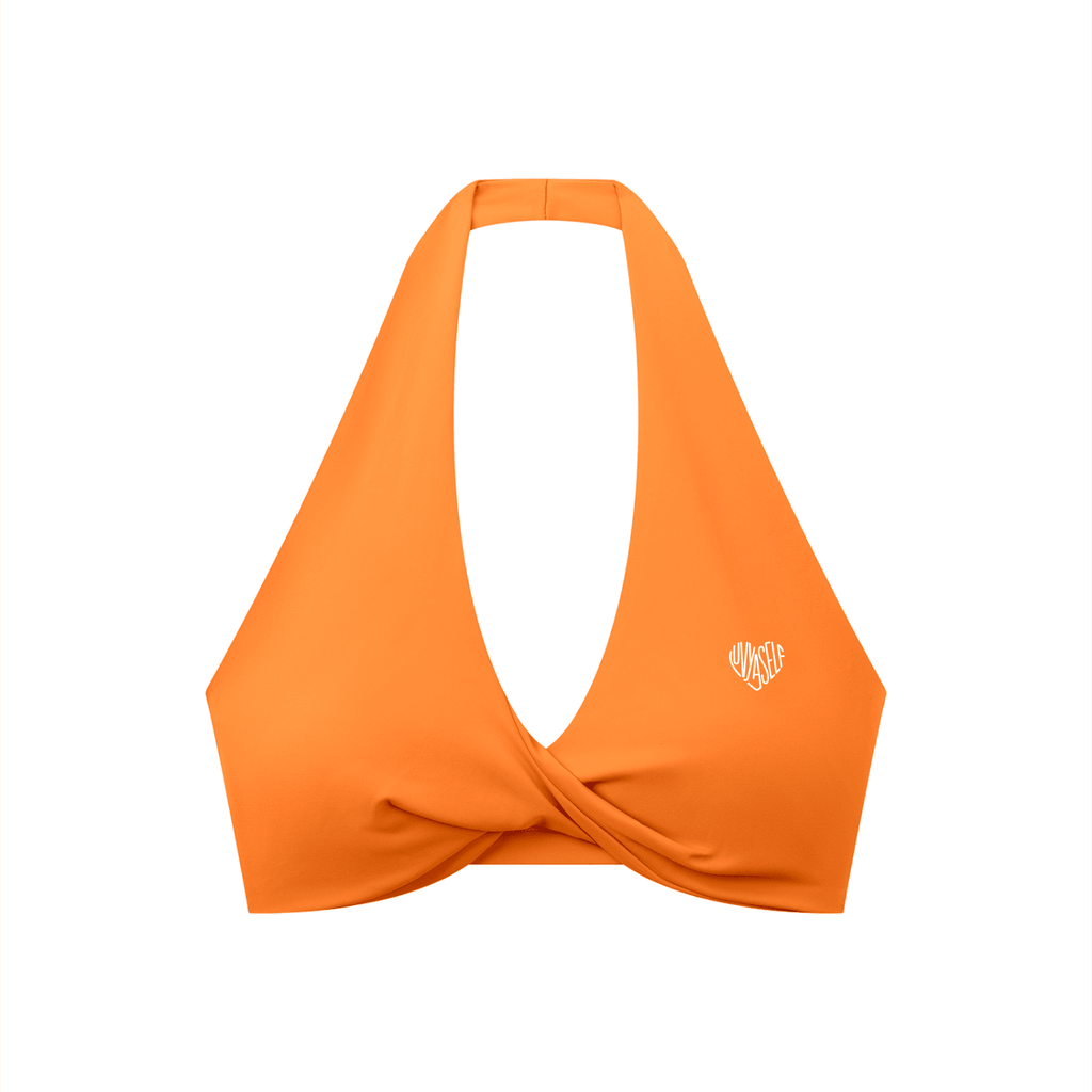 Women's Pleated Halter Sports Bra