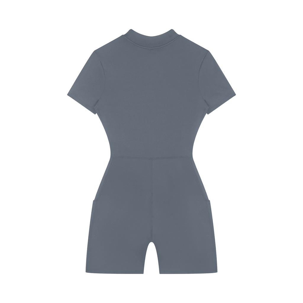 Women's Quarter-Zip Short Sleeve Romper
