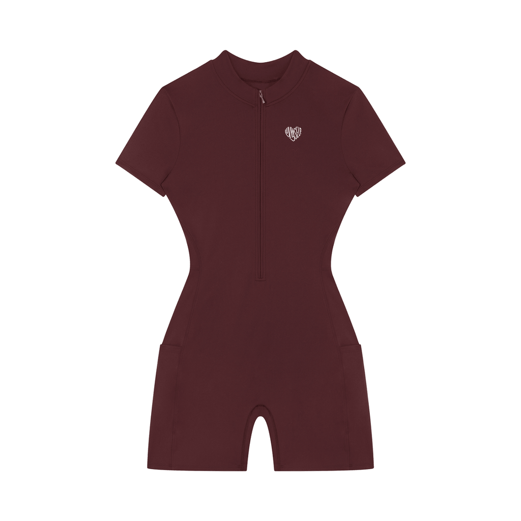 Women's Quarter-Zip Short Sleeve Romper