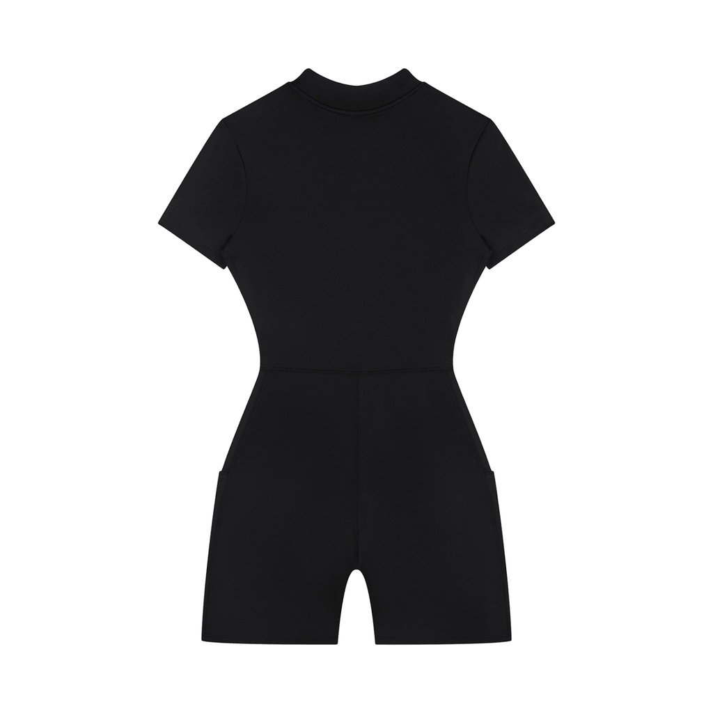 Women's Quarter-Zip Short Sleeve Romper