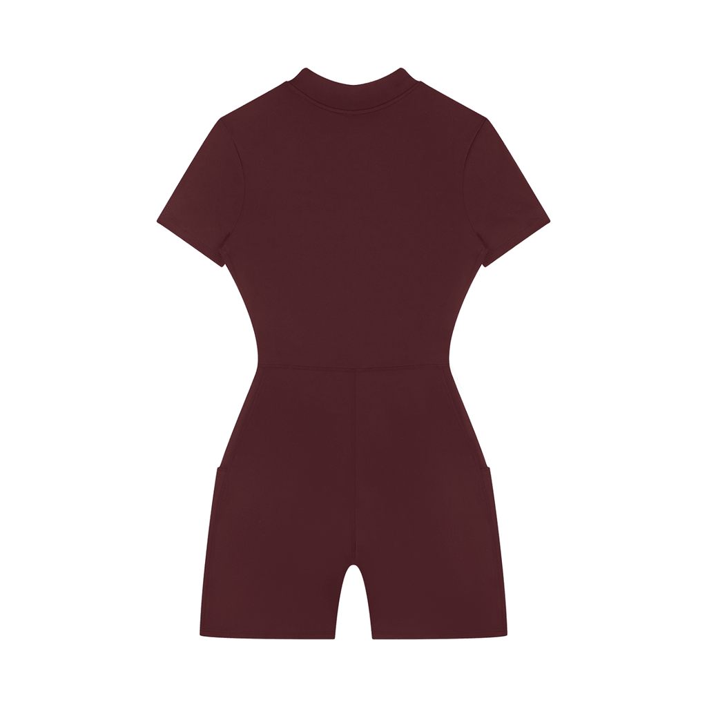Women's Quarter-Zip Short Sleeve Romper
